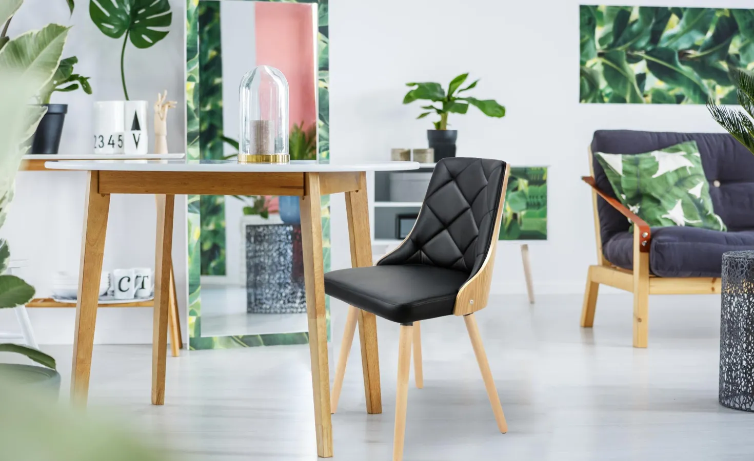 Lot de 6 chaises scandinaves Lalix Chêne Clair et Noir