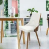 Lot de 4 chaises scandinaves Lalix Bois Noisette et Blanc