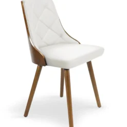 Lot de 6 chaises scandinaves Lalix Bois Noisette et Blanc
