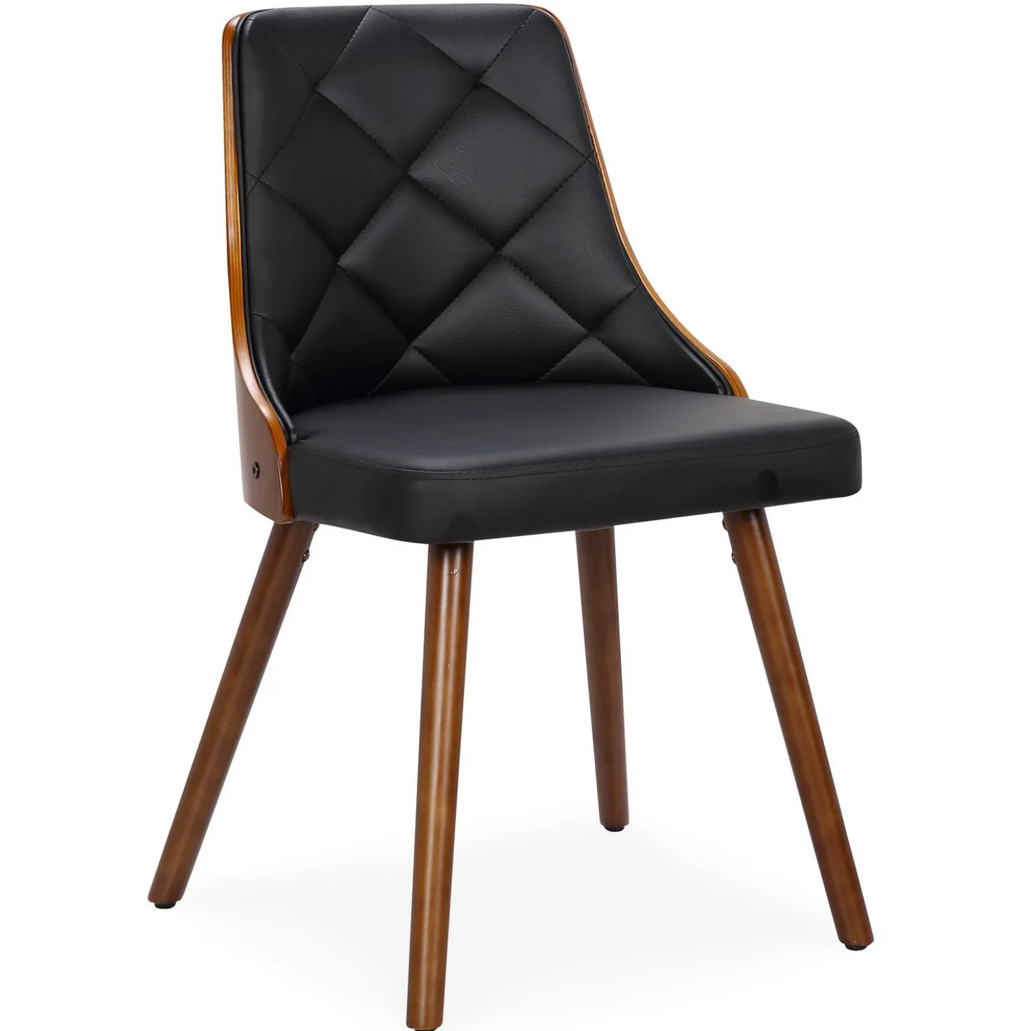 Lot de 4 chaises scandinaves Lalix Bois Noisette et Noir
