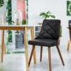 Lot de 8 chaises scandinaves Lalix Bois Noisette et Noir