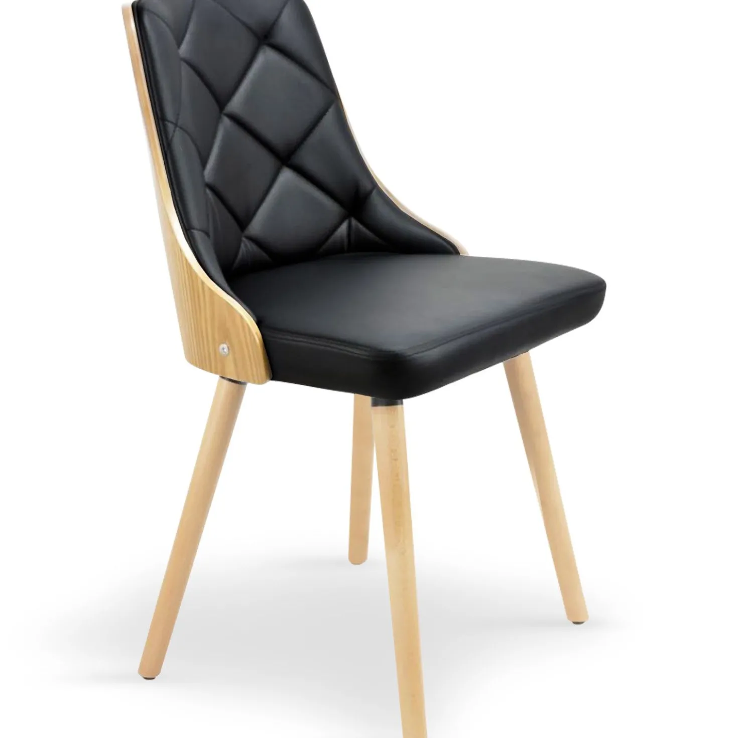 Lot de 4 chaises scandinaves Lalix Chêne Clair et Noir