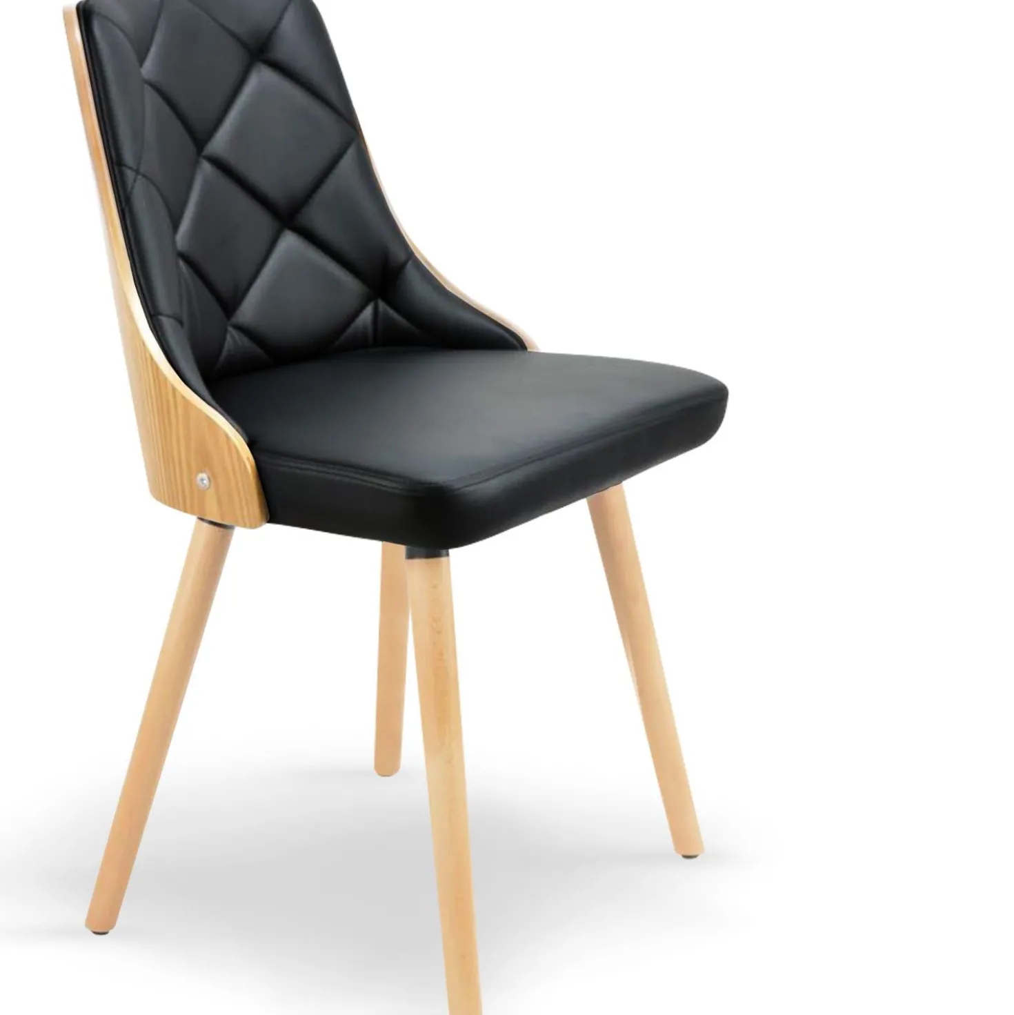 Lot de 8 chaises scandinaves Lalix Chêne Clair et Noir