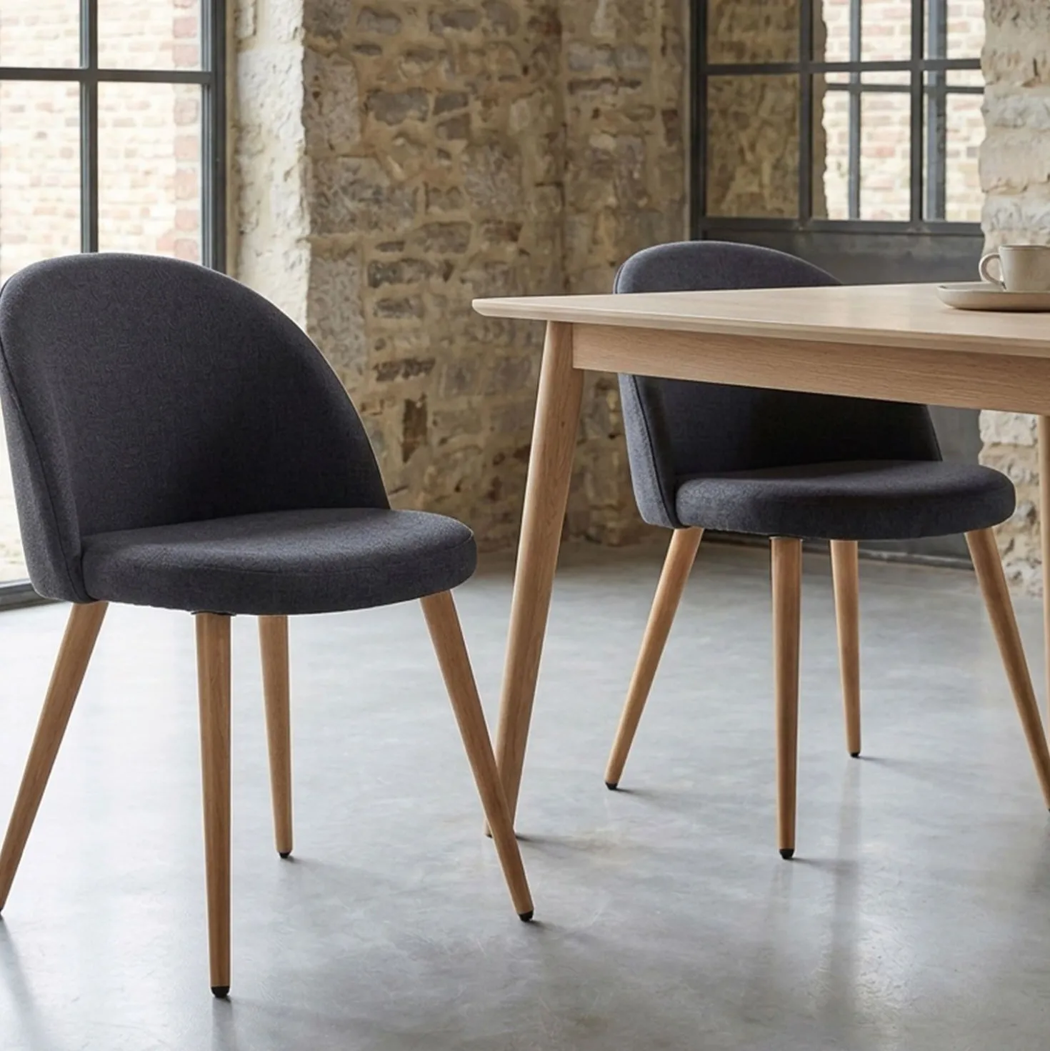 Lot de 2 chaises scandinaves Maury Gris Foncé