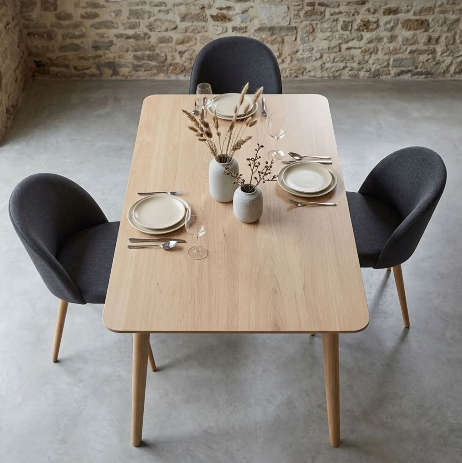 Lot de 2 chaises scandinaves Maury Gris Foncé