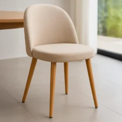 Lot de 2 chaises scandinaves Maury tissu Beige