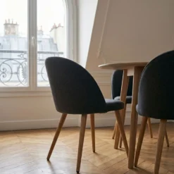 Lot de 6 chaises scandinaves Maury Tissu Gris foncé