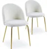 Lot de 2 chaises Spectra Tissu bouclette Crème
