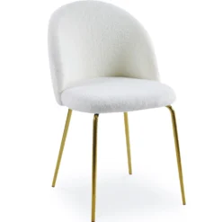 Lot de 2 chaises Spectra Tissu bouclette Crème