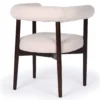 Lot de 4 chaises style scandinave chic Bringo Bois foncé et Tissu bouclette Beige