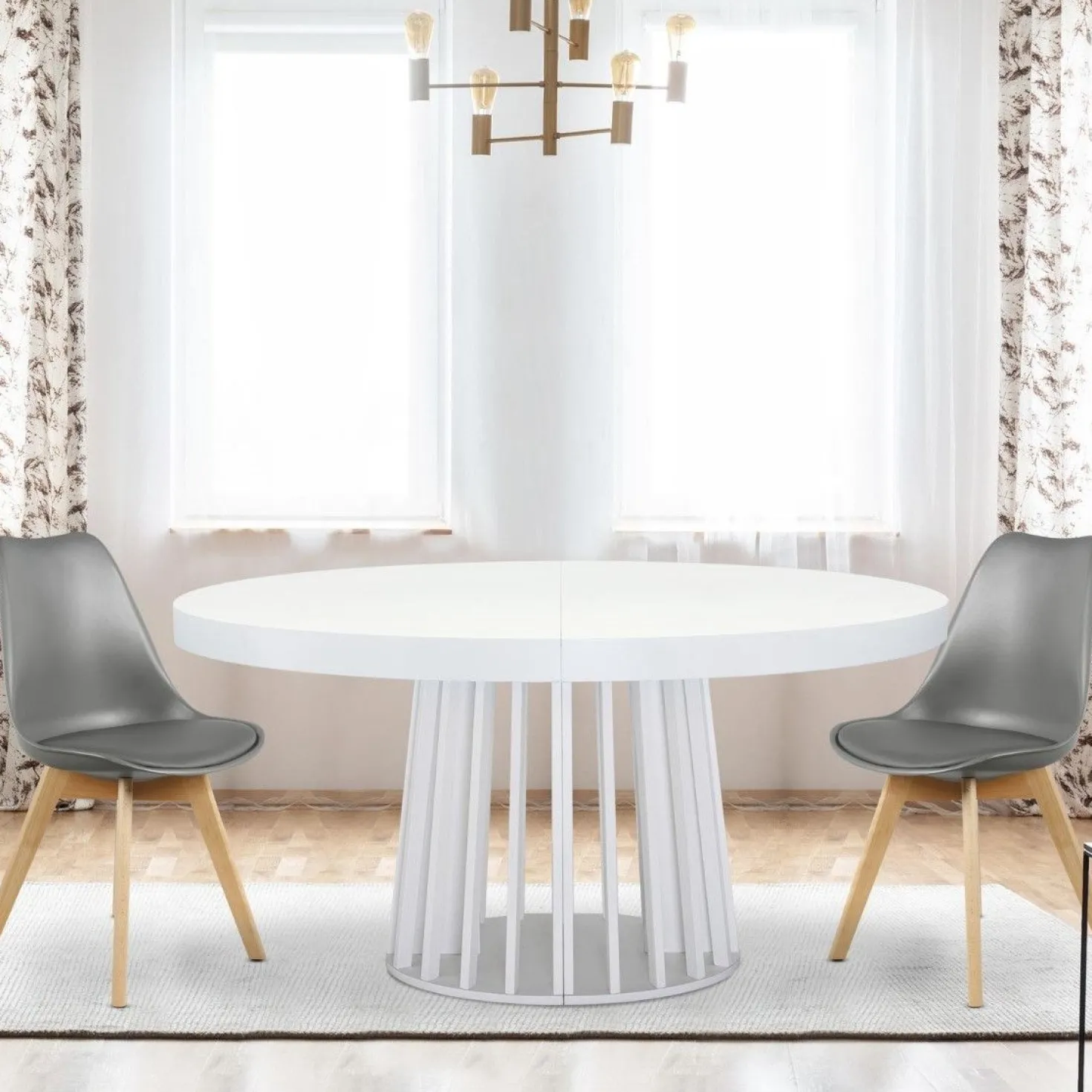 Lot de 2 chaises style scandinave Bovary Gris