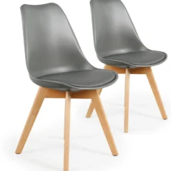 Lot de 2 chaises style scandinave Bovary Gris