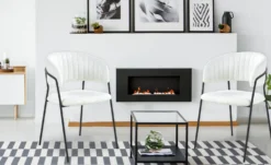 Lot de 4 chaises Tabata Métal Noir et Tissu bouclette Crème