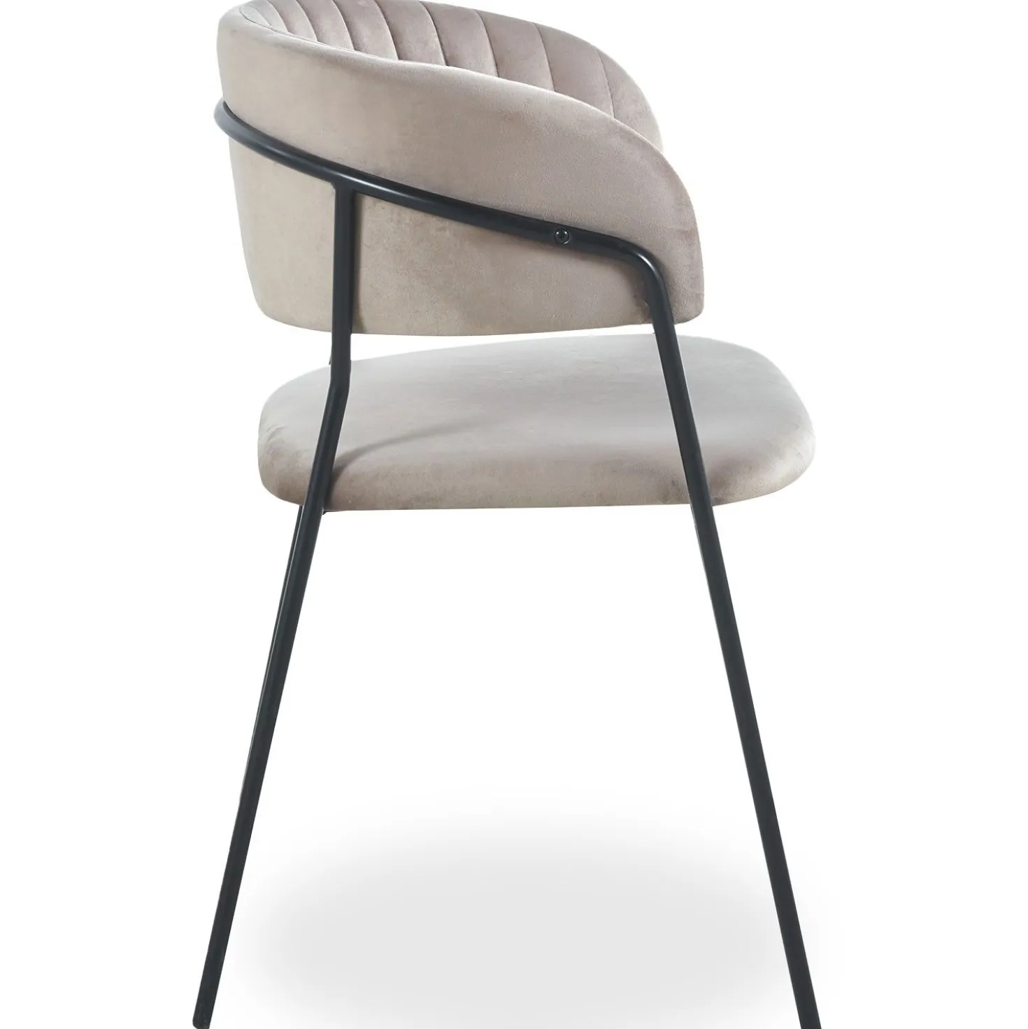 Lot de 8 chaises Tabata Métal Noir et Velours Taupe