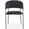 Lot de 4 chaises Tabata Métal Noir et Velours Noir