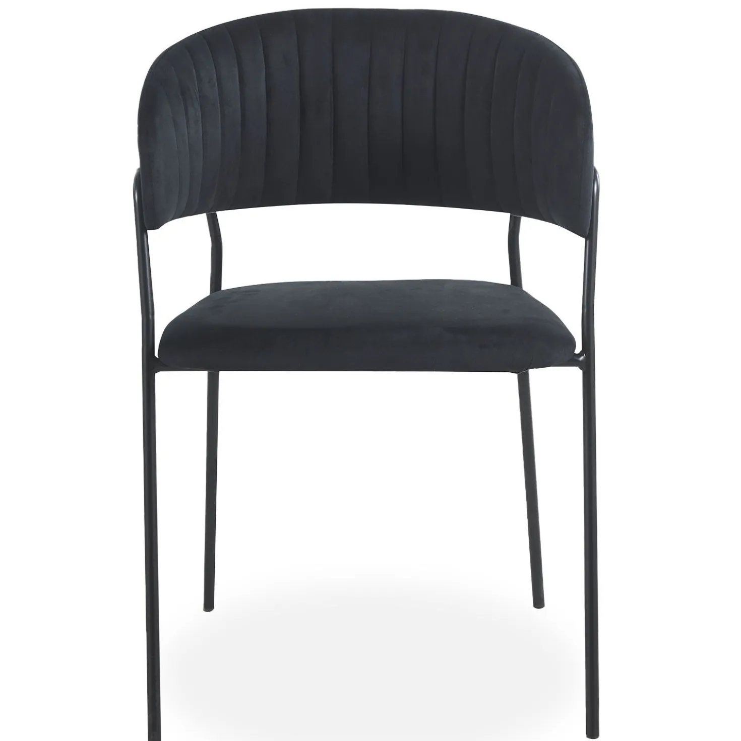 Lot de 4 chaises Tabata Métal Noir et Velours Noir