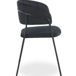 Lot de 4 chaises Tabata Métal Noir et Velours Noir