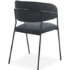 Lot de 8 chaises Tabata Métal Noir et Velours Noir