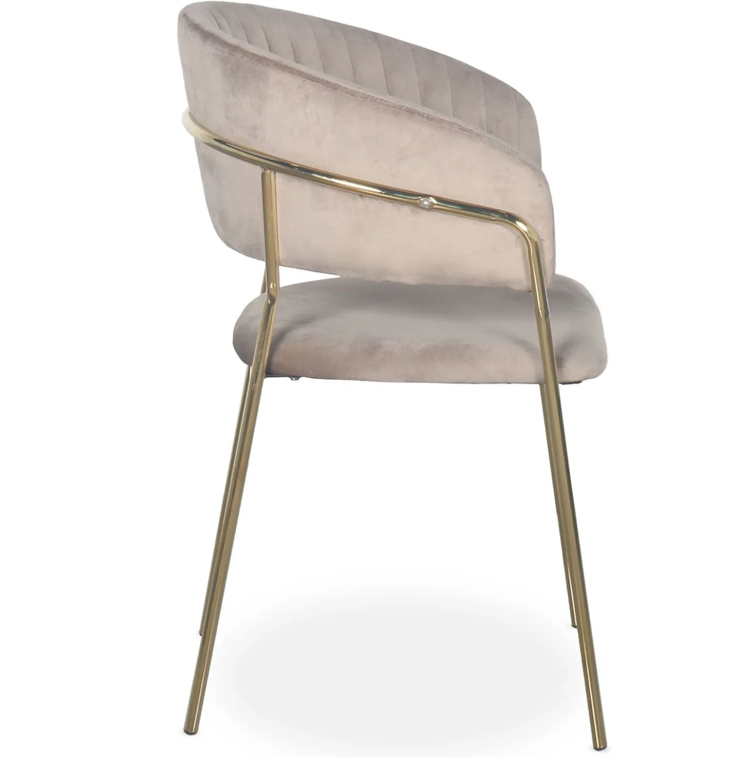Lot de 8 chaises Tabata Métal Or et Velours Taupe