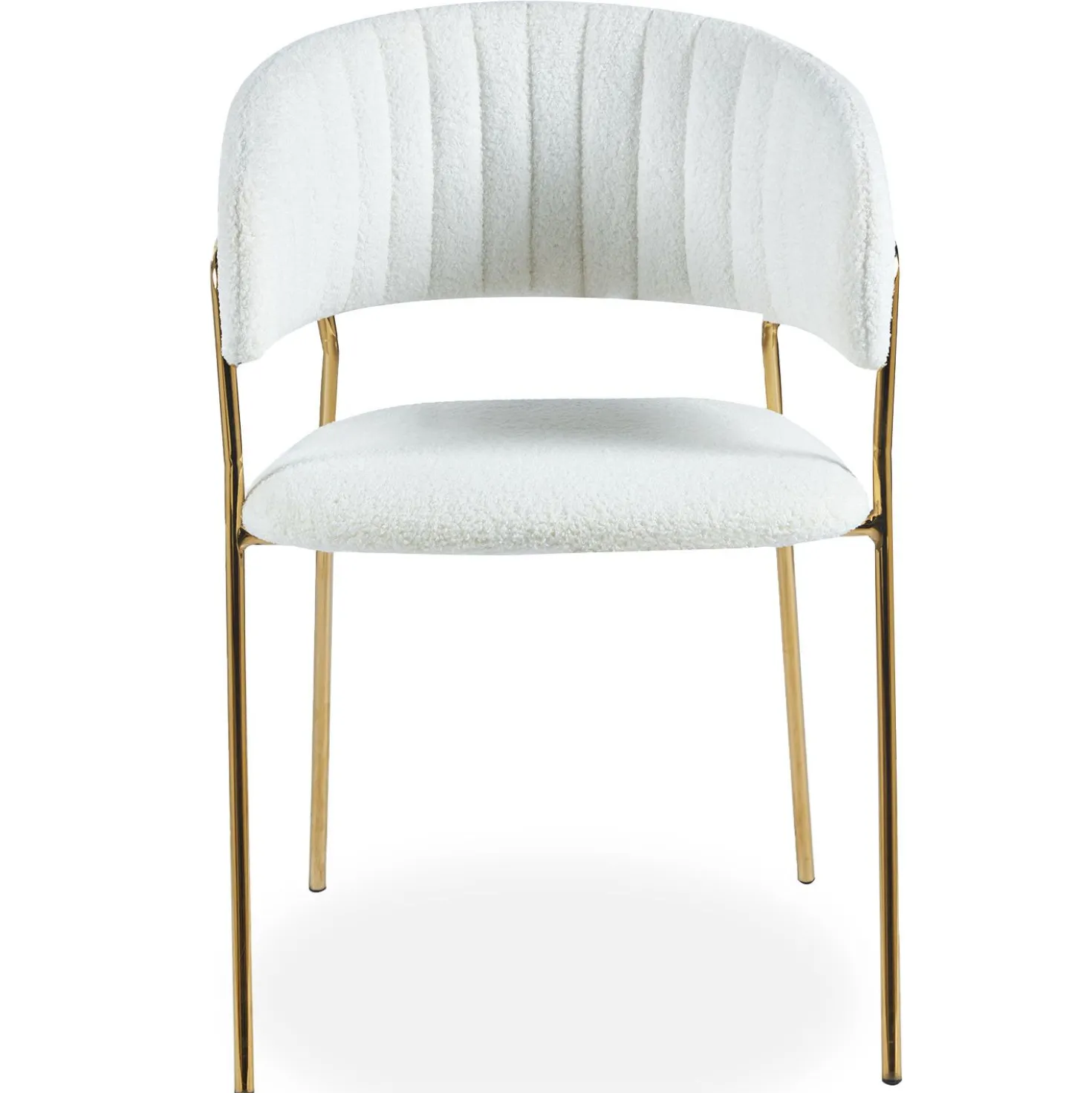 Lot de 8 chaises Tabata Tissu Bouclette Crème