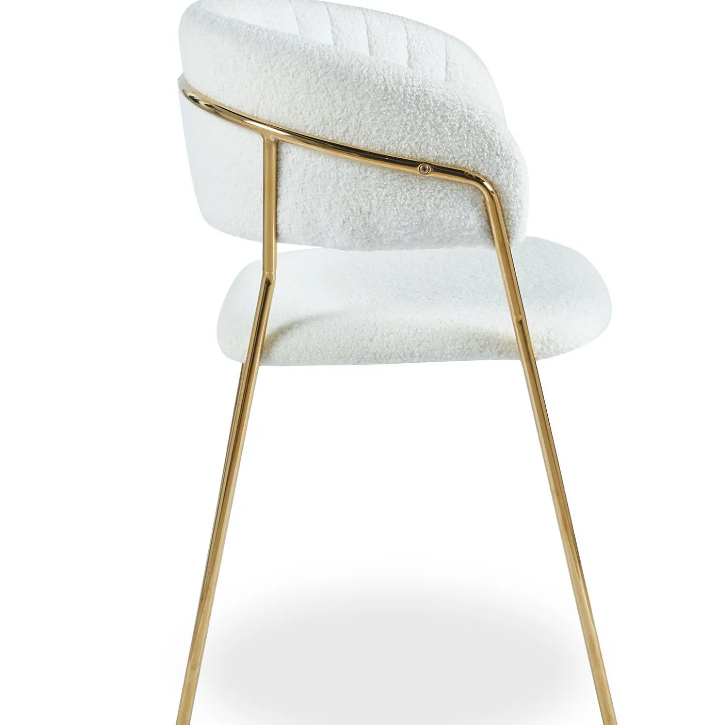 Lot de 8 chaises Tabata Tissu Bouclette Crème