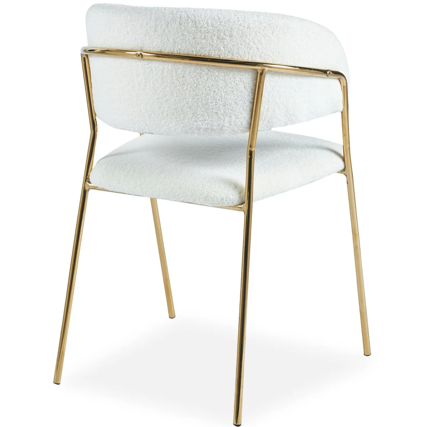 Lot de 4 chaises Tabata Tissu Bouclette Crème