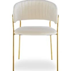 Lot de 4 chaises Tabata Velours Beige