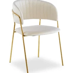 Lot de 4 chaises Tabata Velours Beige