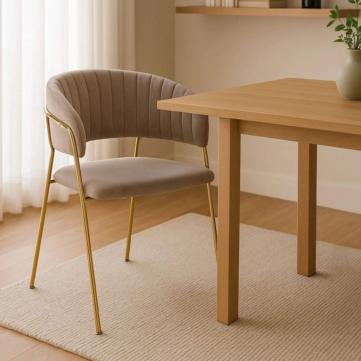 Lot de 4 chaises Tabata Velours Taupe