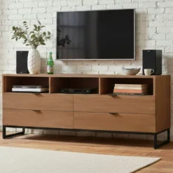 Meuble TV Panara L150cm Bois d'acacia patiné
