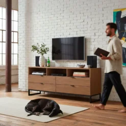 Meuble TV Panara L150cm Bois d'acacia patiné