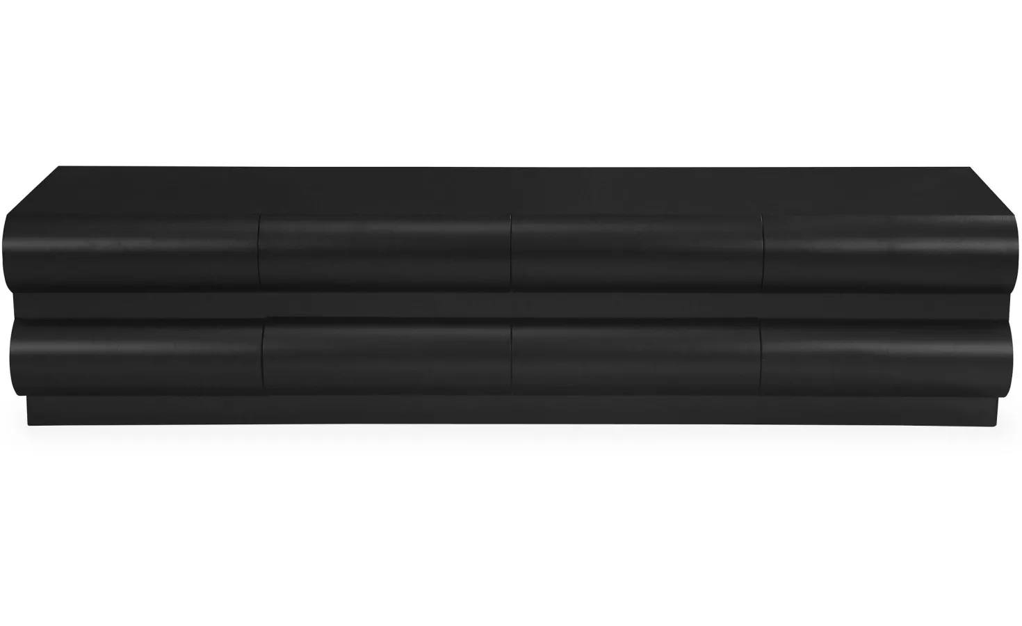 Meuble tv 8 tiroirs arrondis Mezade Bois Noir