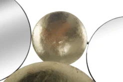 Miroir décoratif en métal doré formes géométriques et verre