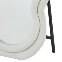 Miroir en pied décoratif design ondulé Andromak 70x170cm Velours Crème