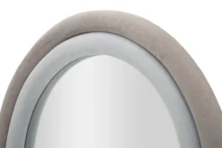 Miroir mural Cloe cadre en bois M.D.F et Tissu Velours Gris
