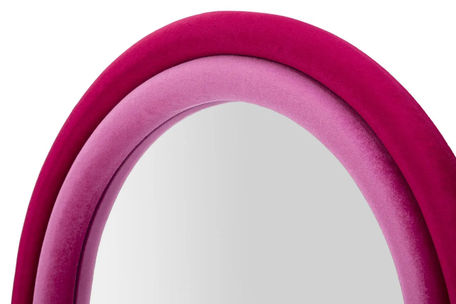 Miroir mural Cloe cadre en bois Velours Fuchsia