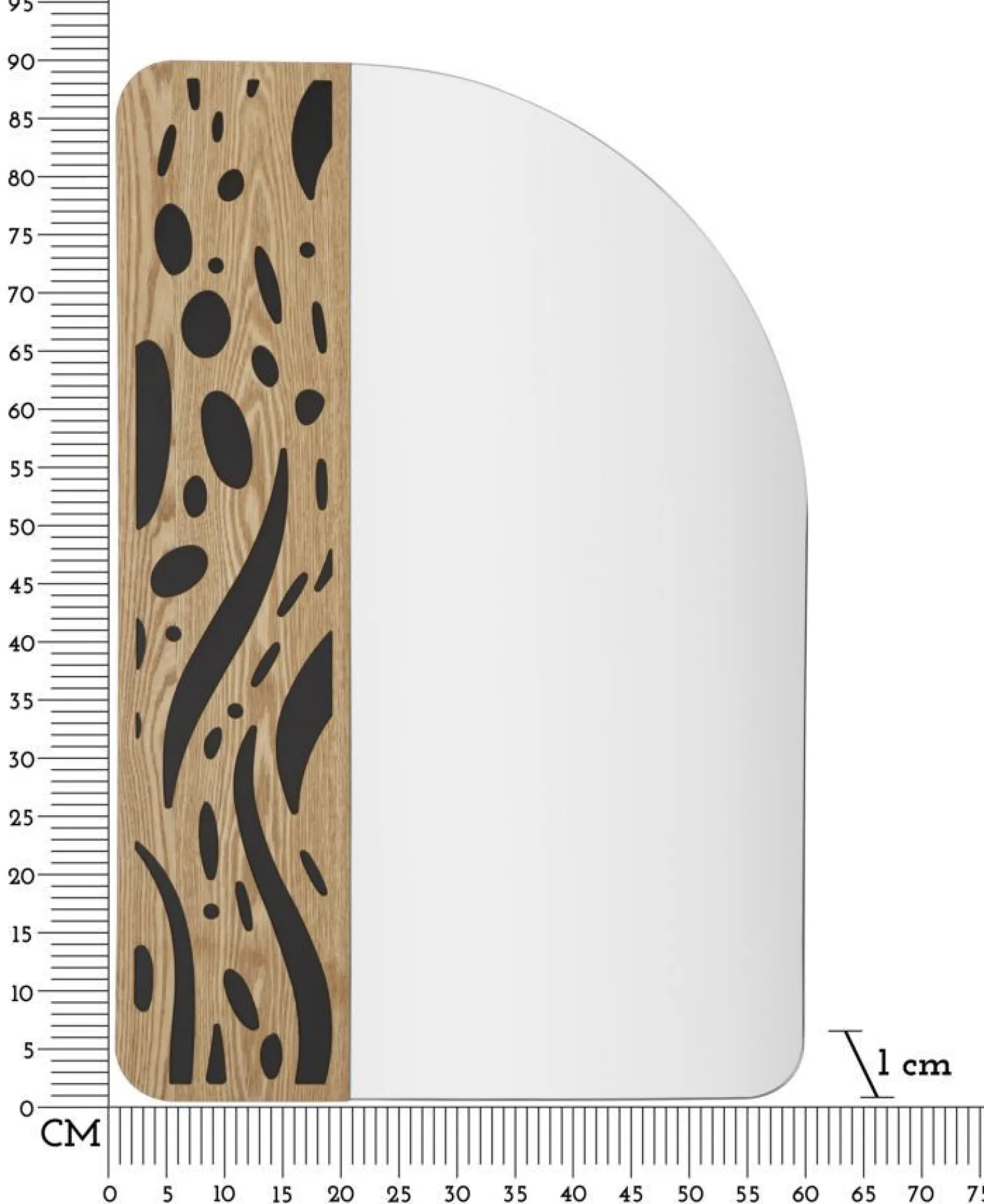 Miroir mural formes douces M.D.F multicolore