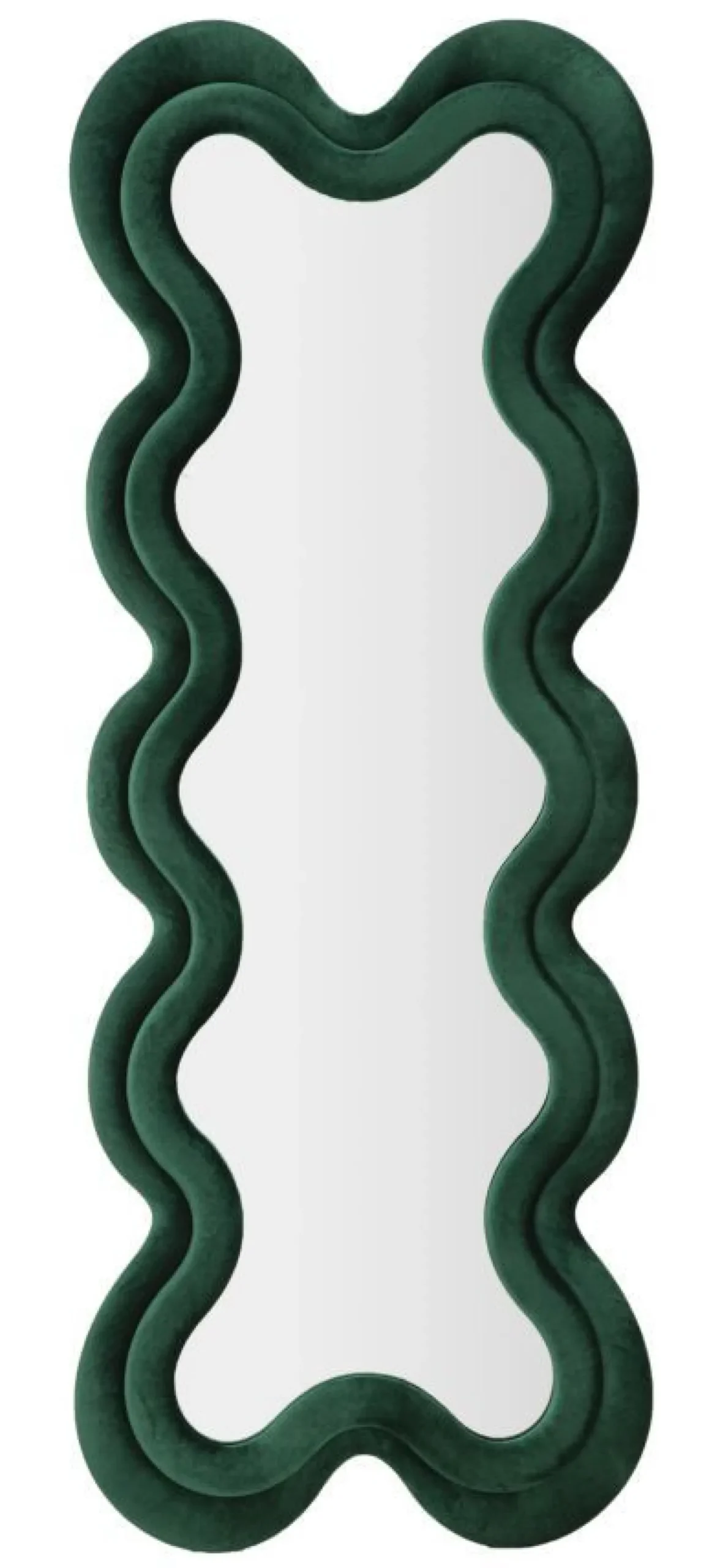 Miroir mural Monica cadre bois Velours Vert