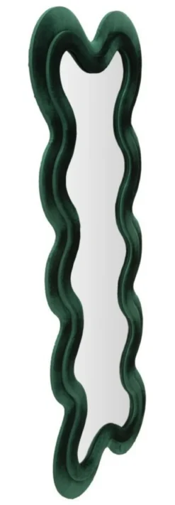 Miroir mural Monica cadre bois Velours Vert