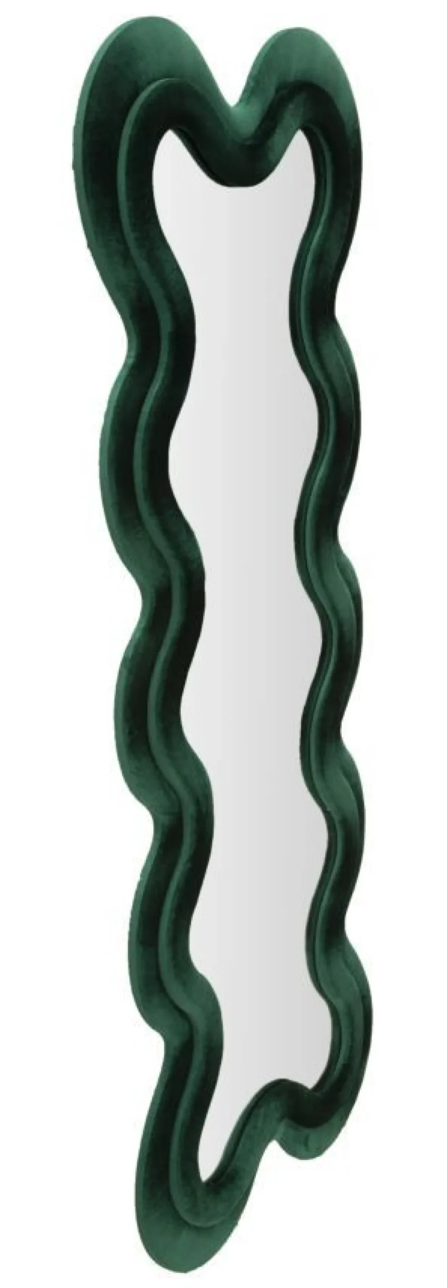 Miroir mural Monica cadre bois Velours Vert