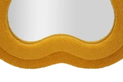 Miroir mural Moutarde cadre Bois Tissu bouclé