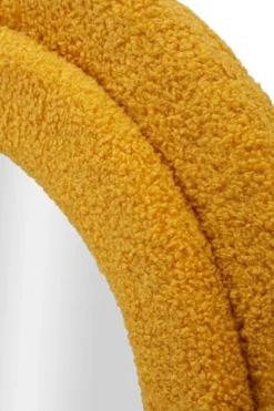 Miroir mural Moutarde cadre Bois Tissu bouclé