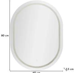 Miroir mural ovale LED 60x80 cm