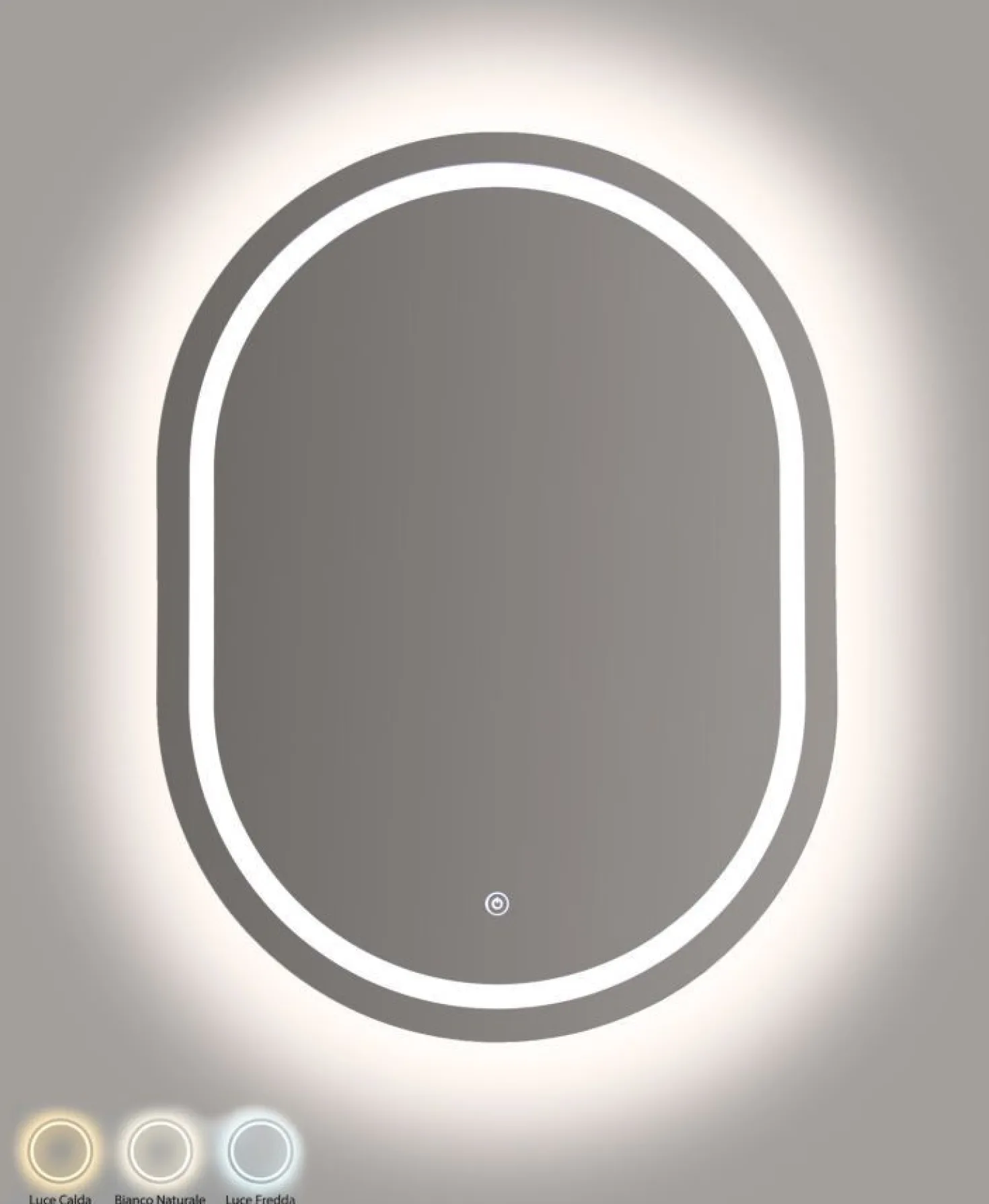 Miroir mural ovale LED 60x80 cm