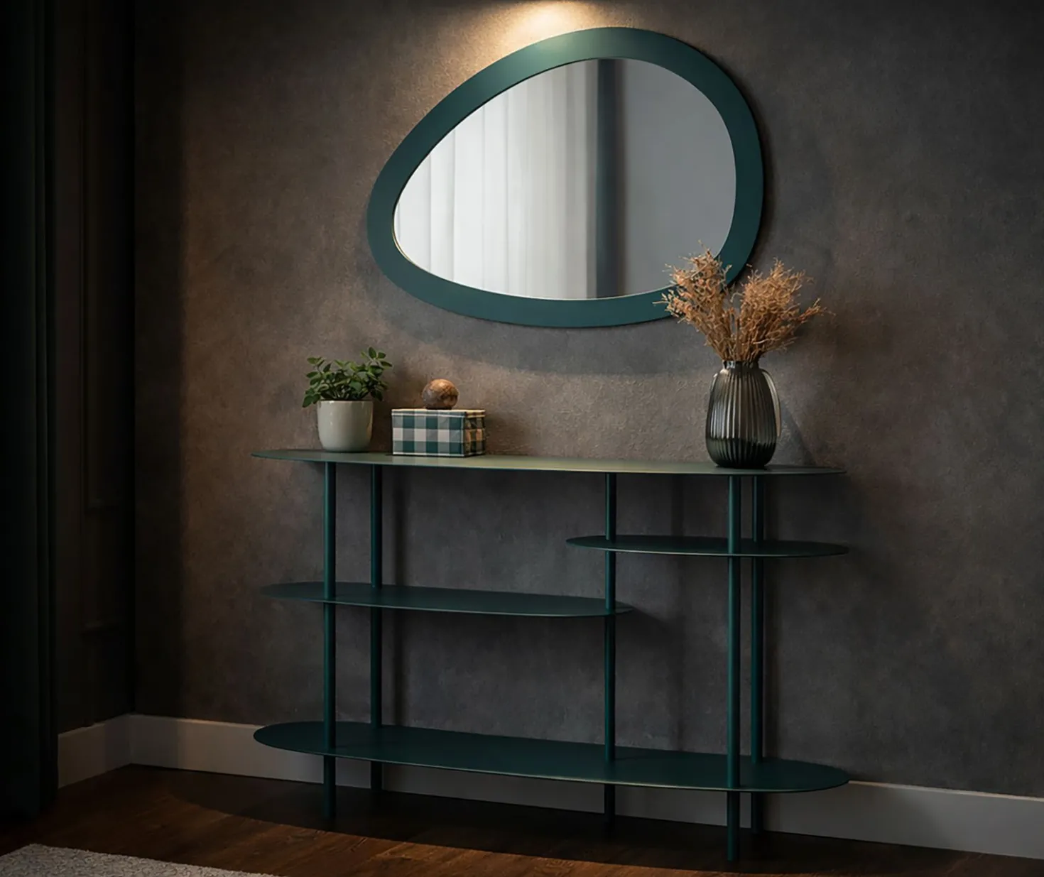 Miroir mural profil sinueux Saturne Ottanio