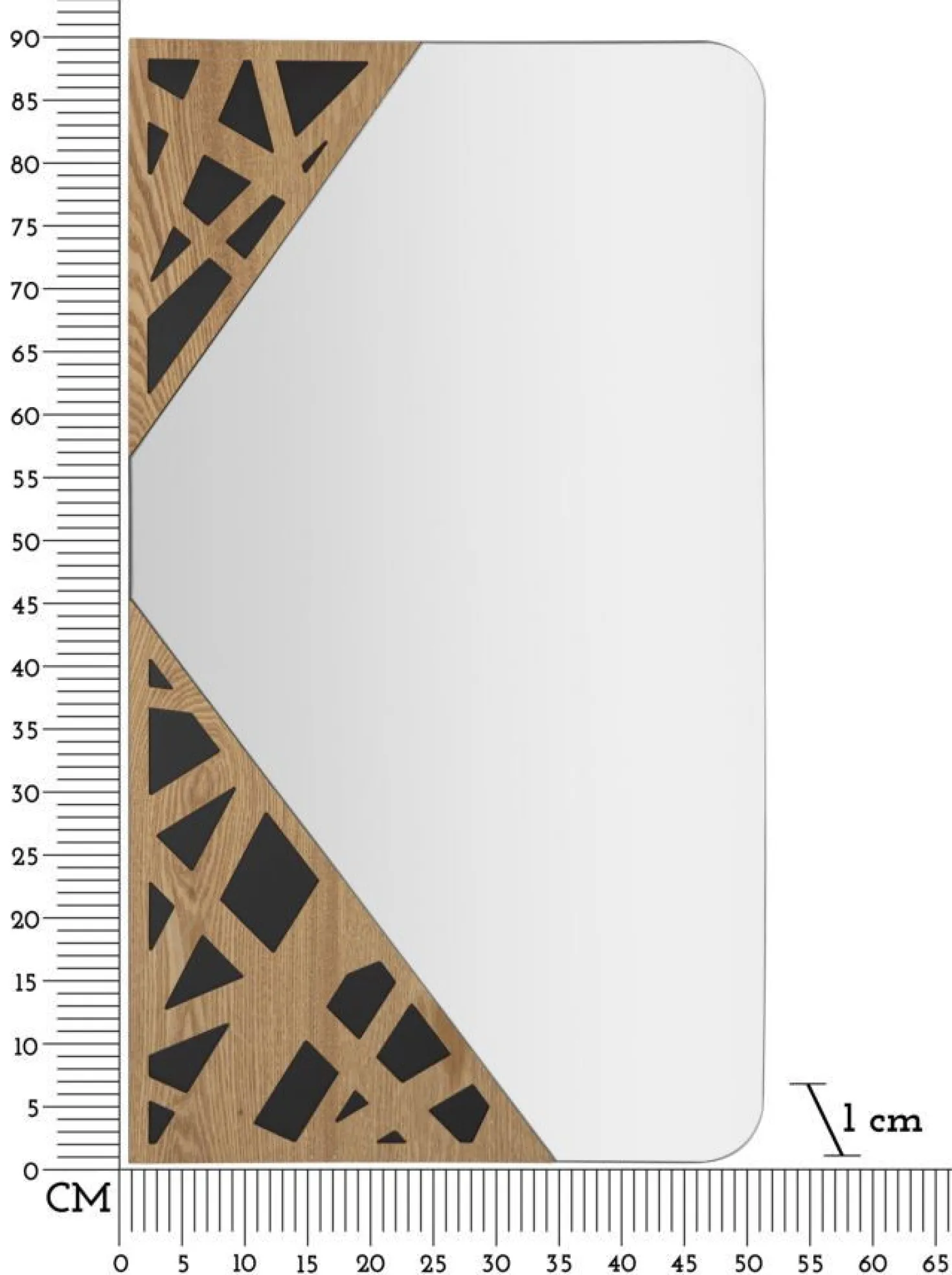 Miroir mural rectangulaire décorations géométriques M.D.F multicolore