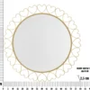 Miroir mural rond avec cadre en métal doré et verre