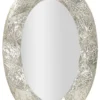 Miroir ovale argent martelé