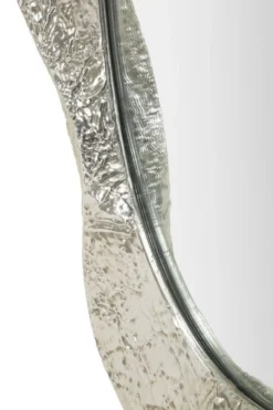 Miroir ovale argent martelé