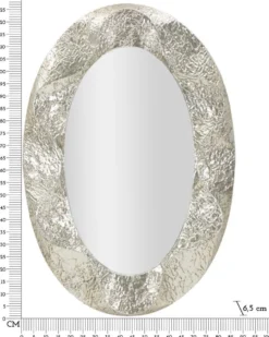 Miroir ovale argent martelé